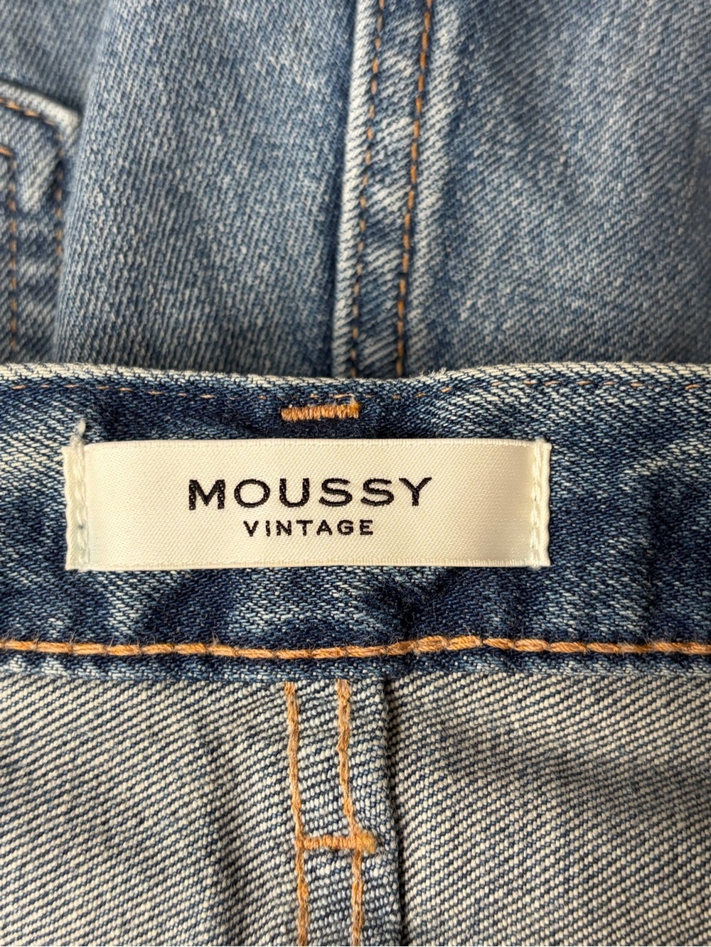 Moussy Light Vintage Denim Avenal tapered mid rise blue cropped Jeans size 34 - Picture 4 of 16